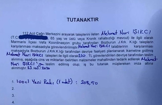 Jandarma yaşlı adama rakı alıp tutanakla teslim etti