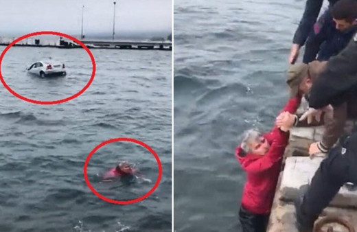 Sinop'da denize uçan otomobil sürücüsü böyle kurtuldu