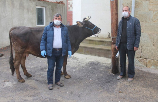 Bayburt'taki çiftçi Milli Dayanışma Kampanyası'na ineğini bağışladı
