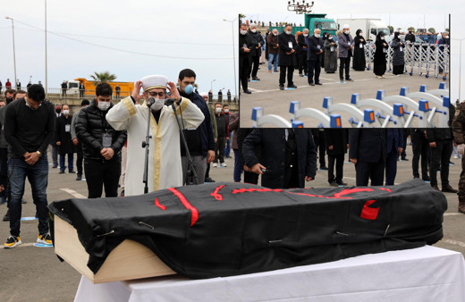 Koronavirüsten ölen Haydar Baş'ın cenazesinde dikkat çeken kadın detayı