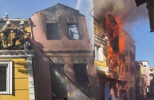 Fatih Kumkapı'da ahşap bir binada yangın çıktı çok sayıda itfaiye sevk edildi