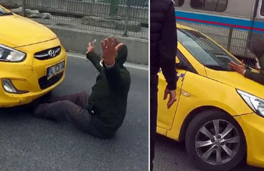 Sultangazi'de ilginç anlar! 'Bu benim gelinim' dedi ve taksinin önüne yattı