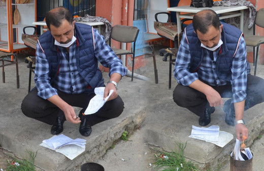 Aydın'da vatandaşın 21 bin 750 lira borcunu ödedi veresiye defterini yaktırdı