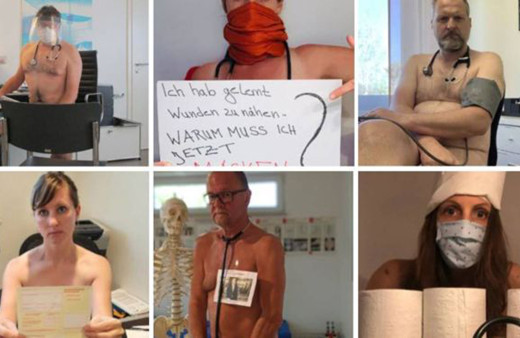 Almanya ve Fransa'da sağlık çalışanları çıplak! Yok böyle bir protesto