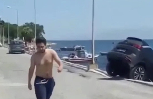 İnanılmaz olay! İzmir’de bir kişi kiraladığı lüks cipi denize attı işte o anlar
