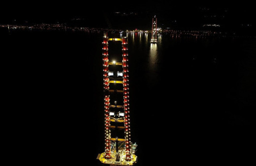 Çanakkale Köprüsü’nün ayakları tamam son hali görüntülendi şimdiden göz kamaştırıyor