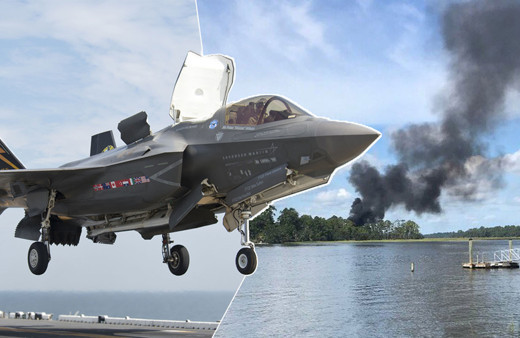 ABD'de F-35 savaş uçağı inmek üzereyken düştü!