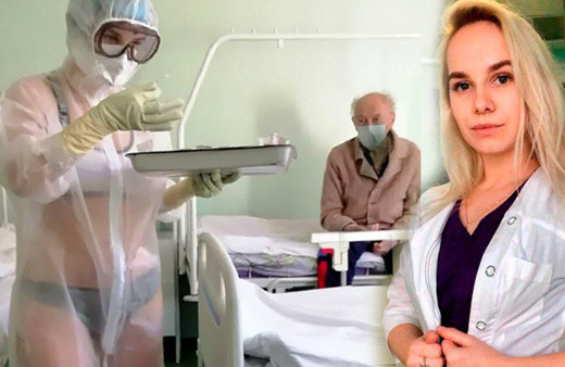 Korona hastalarını bikinisiyle tedavi eden hemşire! Ülkeyi karıştırdı