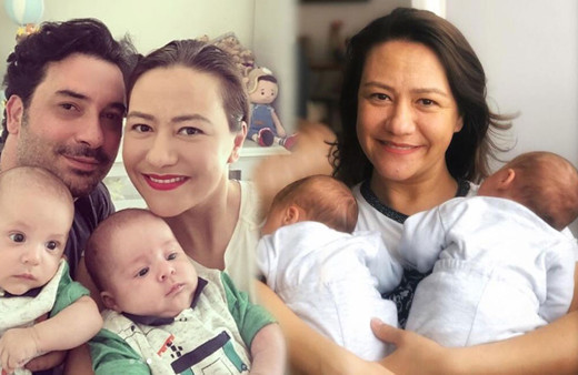 Ezgi Sertel 4 aylık ikizleriyle beğeni rekoru kırıyor oyuncu Ozan Çobanoğlu ile evli