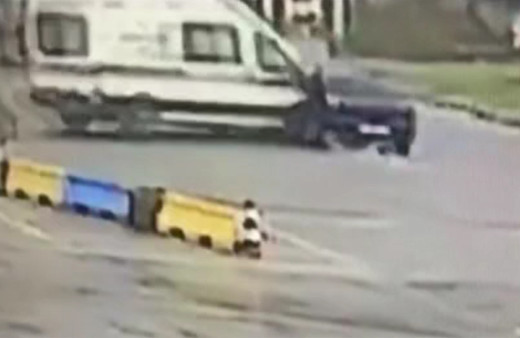 Zonguldak'ta güvenlik görevlisinin öldüğü kaza anı kamerada