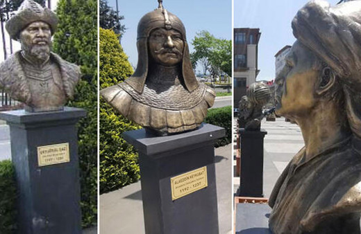 Ordu'da 2 büst daha meydandan kaldırıldı! Diriliş Ertuğrul büstüyle olay olmuştu