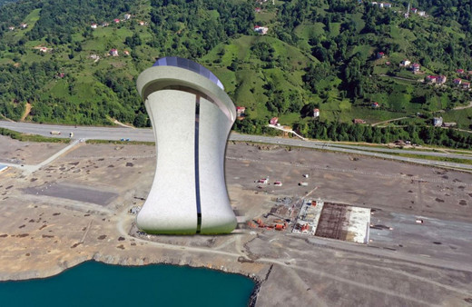 Yüzde 68'i tamamlanan Rize-Artvin Havalimanı'nda çay bardağı detayı