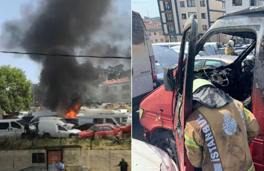 Kartal Yediemin Otoparkı'nda korkutan anlar çok sayıda araç yandı