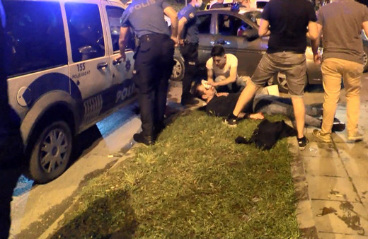 Maçka parkında 2 grup arasında alkol şişeleriyle kavga