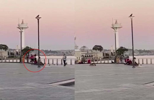 Üsküdar'da kadının erkeğe meydan dayağı çekmesi kamerada