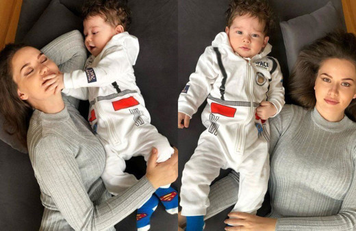 Fahriye Evcen oğlu Karan'la yeni fotoğraflarını paylaştı kısa sürede rekor beğeni