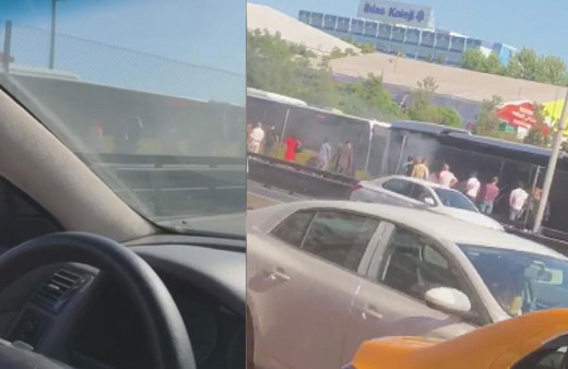 Yenibosna'da metrobüste yangın paniği