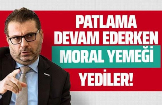 Patlama devam ederken ''moral yemeği'' yediler!