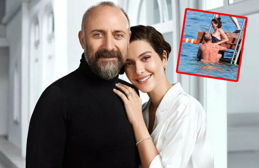 Bergüzar Korel'in denizle imtihanı Halit Ergenç eşine böyle yardımcı oldu