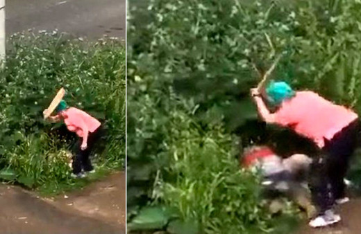 Çalıların arasında ilişkiye giren çifte sopayla daldı! O anlar kameraya yansıdı