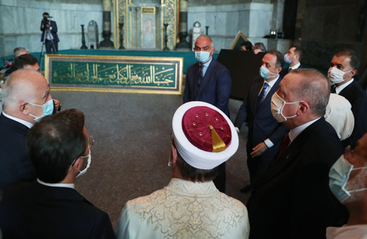 Cumhurbaşkanı Erdoğan'dan Ayasofya'da inceleme
