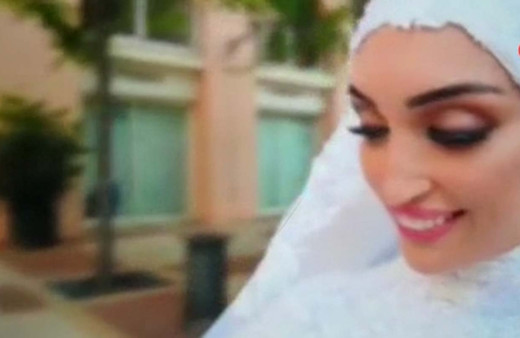 Beyrut'ta çift düğün fotoğrafı çektirdiği sırada patlamaya yakalandı