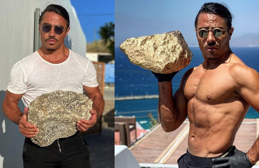 Nusret Gökçe spor yaparken kullandığı taşı satışa çıkardı altınla kaplayıp zam yaptı