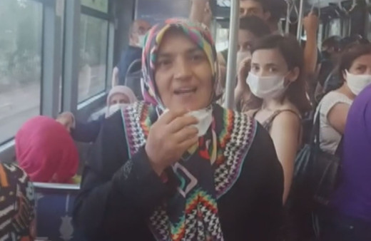 Kocaeli'de otobüste maske takmayan kadının pes dedirten savunmasu
