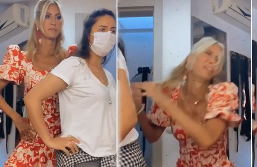 Çağla Şıkel dans ederken yere kapaklandı! O anlar takipçilerini güldürdü