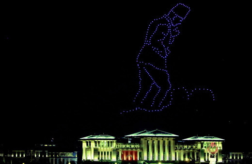 300 İHA ile Ankara'da muhteşem gösteri! Atatürk ve ay yıldız yapıldı