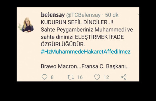 Twitter'da Hz Muhammed'e hakaret eden Elif Mersin Bursa'da gözaltına alındı