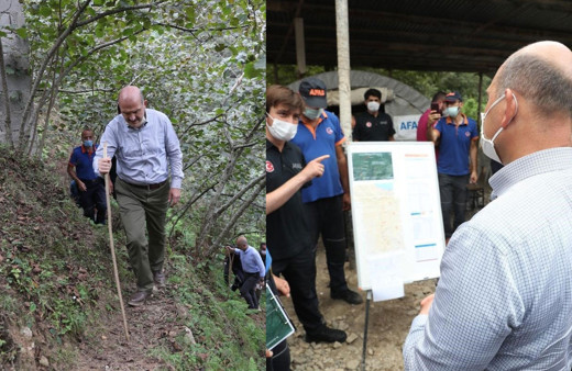 Bakanlar Süleyman Soylu ve Adil Karaismailoğlu Giresun'da incelemelerde bulundu