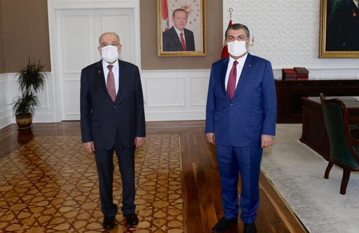 Sağlık Bakanı Fahrettin Koca, SP lideri Karamollaoğlu ile bir araya geldi