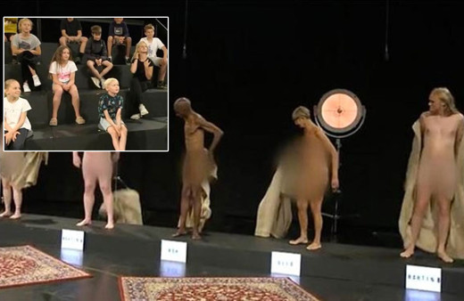 Danimarka'da çocuk kanalında rezalet yetişkinler çocukların önünde soyundu