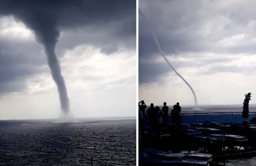 Antalya'da dev hortum paniği sahile 200 metre mesafede meydana geldi