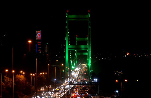 İstanbul "serebral palsi" için yeşile büründü