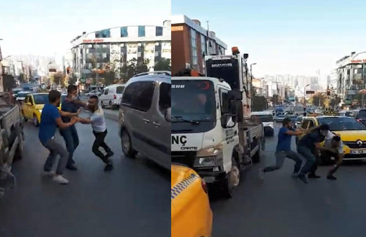 Esenyurt'ta ortalık karıştı! Taksiciyle çekici sürücüsü arasında tekmeli-yumruklu kavga