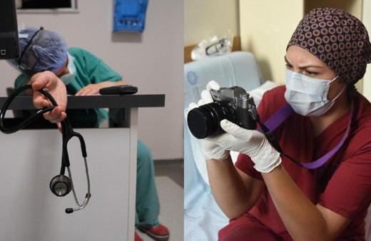 Korona servisinde çalışan doktor, sağlık çalışanlarının mücadelesini kare kare fotoğrafladı