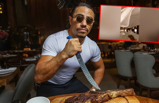 Nusret Gökçe'nin cinsel organı göründü iç çamaşırsız bornozuyla rezil oldu