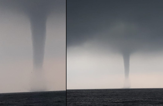 Tekirdağ'da bir anda hortum çıktı! Korku dolu anlar