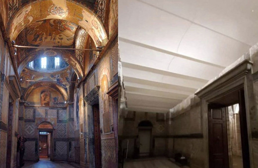 Kariye'nin mozaik ve freskleri beyaz perdeyle kapatıldı! Tartışma başladı