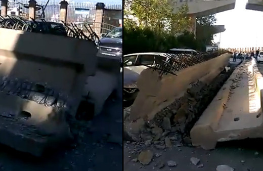 İzmir'de depremde viyadük çöktü! Kolonlar araçların üzerine düştü