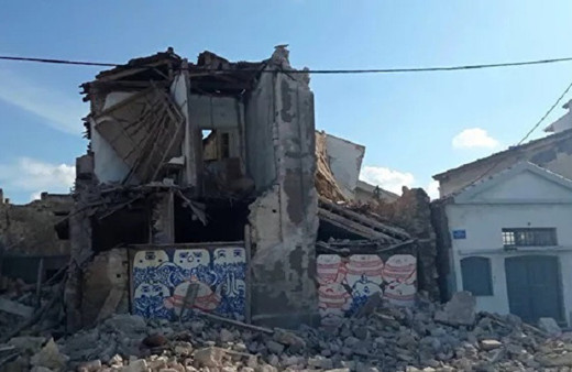 Depremin merkez üssü Yunan adası Sisam'dan ilk görüntüler