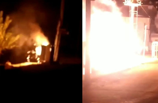 Siirt'te korku dolu gece! Alev alev yanıp bomba gibi patlado