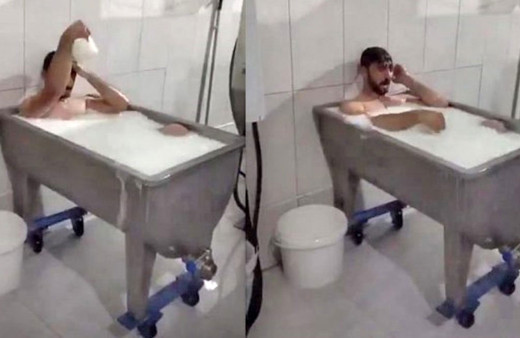 Konya'daki skandal! Süt toplama merkezinde süt banyosu yapan işçiler tahliye edildi