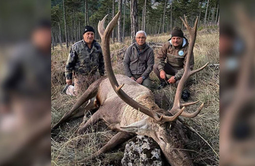 MHP'li eski belediye başkanı, nesli tükenmekte olan kızıl geyiği vurup fotoğrafını paylaştı