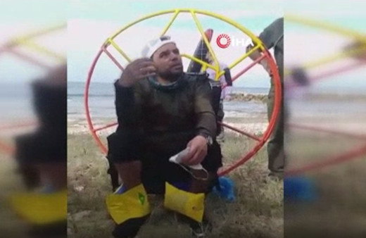 Rüzgara kapılan Türk paraşütçü çareyi Lübnan sahiline inmekte buldu