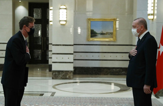 AB Türkiye Delegasyonu Başkanı Büyükelçi Erdoğan'a güven mektubu sundu