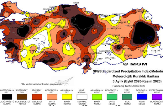 Meteoroloji'den ürküten harita! Olağanüstü ve çok şiddetli kuraklığın görüntüsü