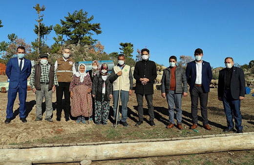 Bakan Pakdemirli koyunları telef olan aileyi sevindirdi